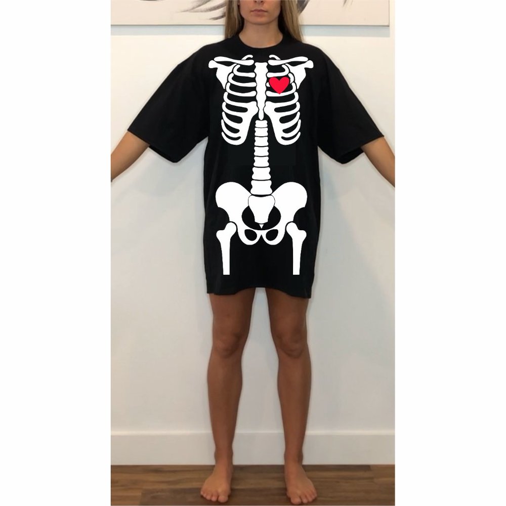 NWT Oversized Tshirt Dress Skeleton Costume